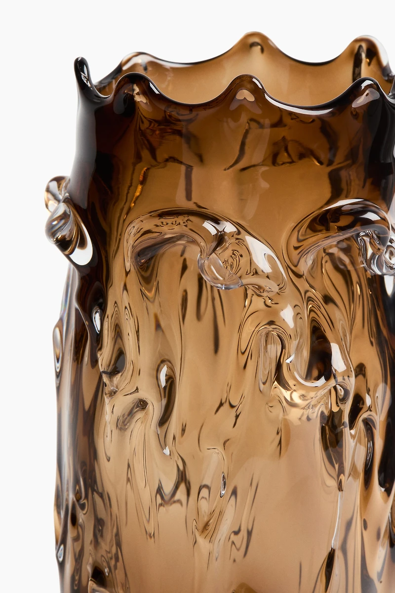 Grand vase en verre texturé