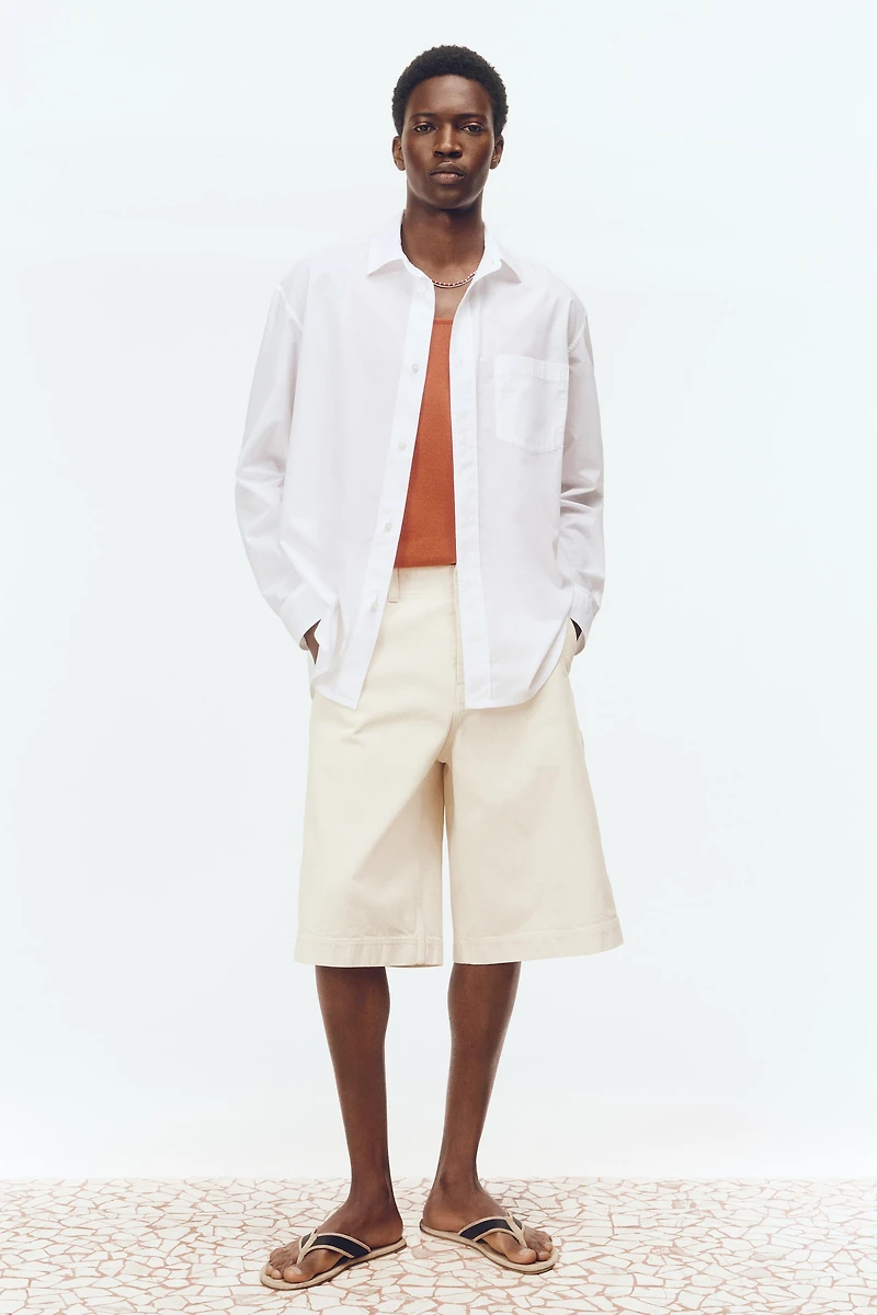 Chemise ample en popeline de coton