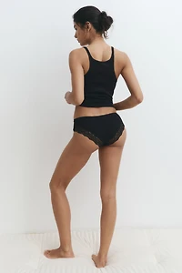 3-pack Cotton and Lace Hipster Briefs