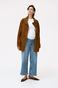 MAMA Wide Low Waist Ankle Jeans