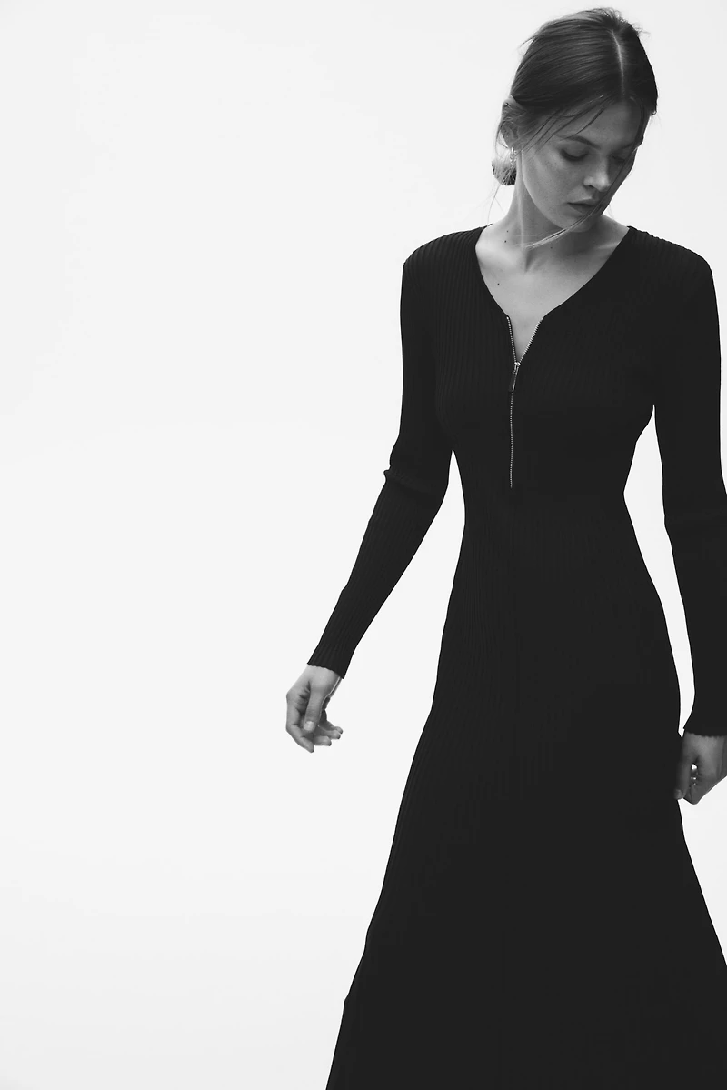 Robe en tricot côtelé