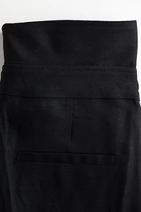 Pantalon en lin mélangé avec ceinture repliée