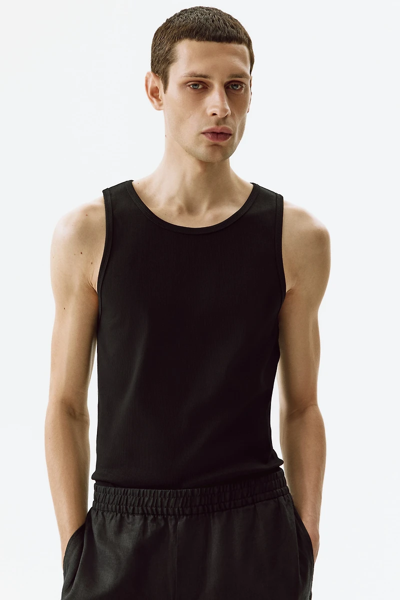 Slim-Fit Ribbed Tank Top