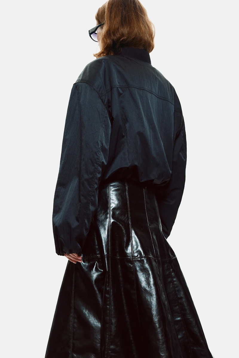 Bomber Jacket with Shoulder Pads