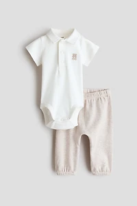2-Piece Polo Bodysuit and Pants Set