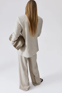 Linen-Blend Blazer