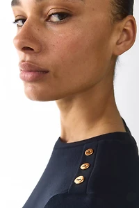 Button-Detail Viscose Top