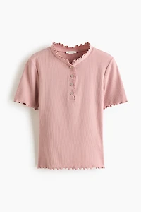 Overlocked Jersey Top