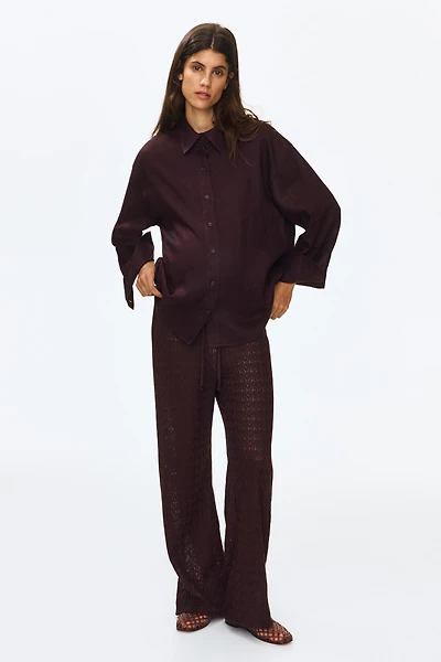 MAMA Pointelle-Knit Drawstring Pants