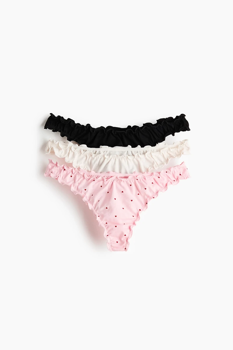 3-pack Thong Briefs with Overlocked Trim