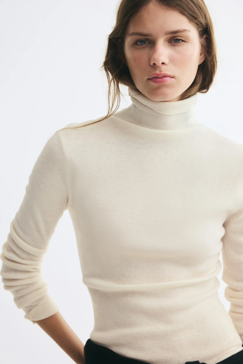 Cashmere-Blend Turtleneck Sweater