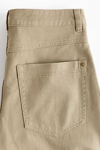 Wide-Leg Twill Pants
