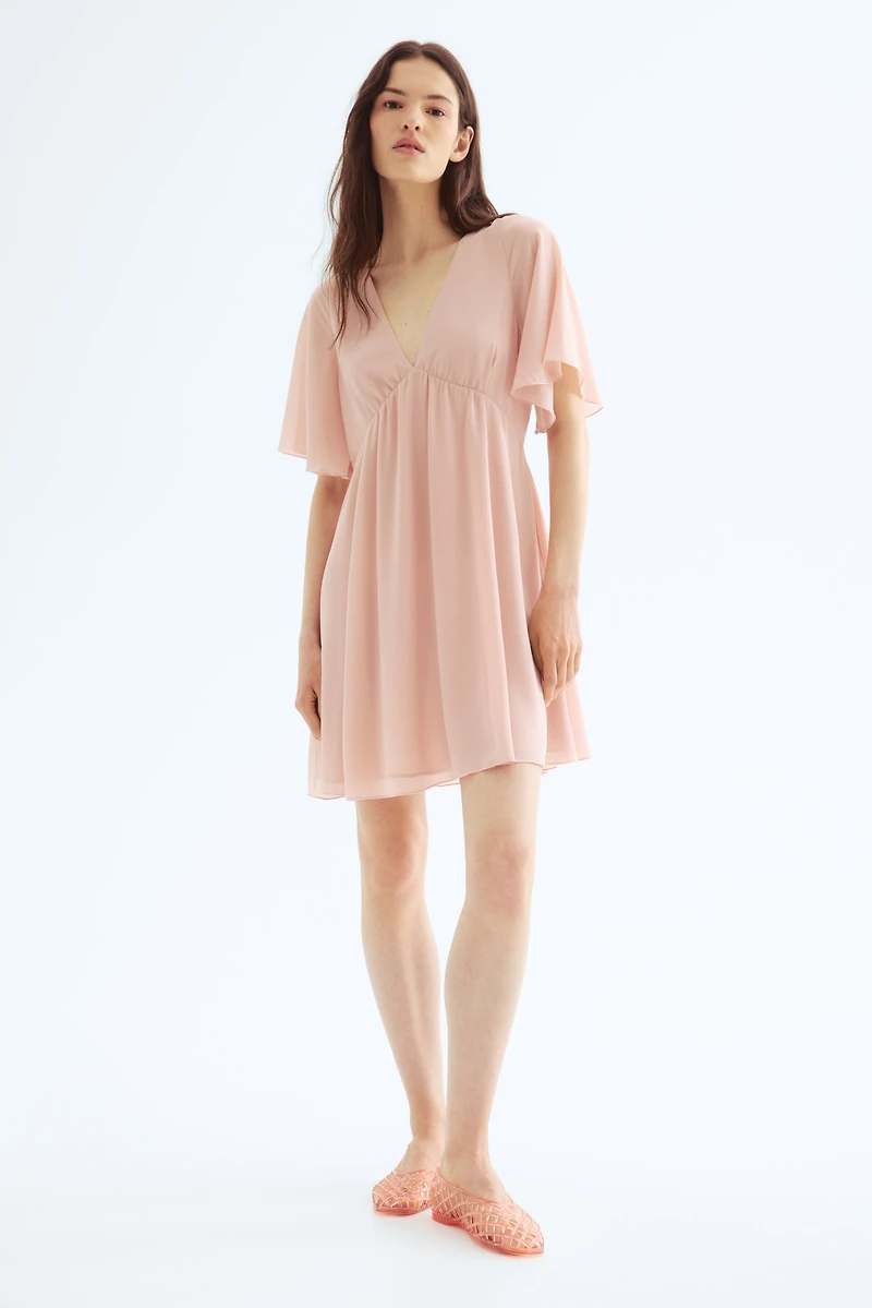 V-Neck Chiffon Dress