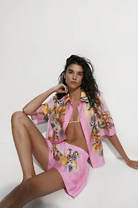Short imprimé avec taille élastique