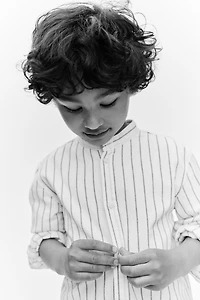 Cotton Band Collar Shirt