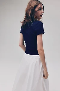 Ribbed Top with Collar