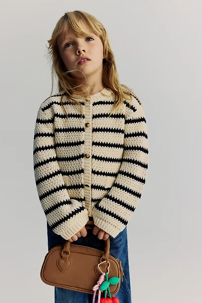 Crochet-Look Cardigan