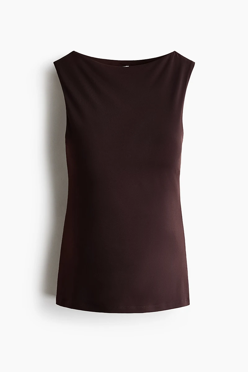 MAMA Sleeveless Boat-Neck Top