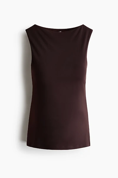 MAMA Sleeveless Boat-Neck Top