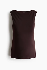 MAMA Sleeveless Boat-Neck Top