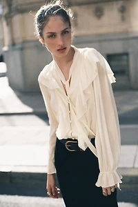 Ruffle-Trimmed Blouse