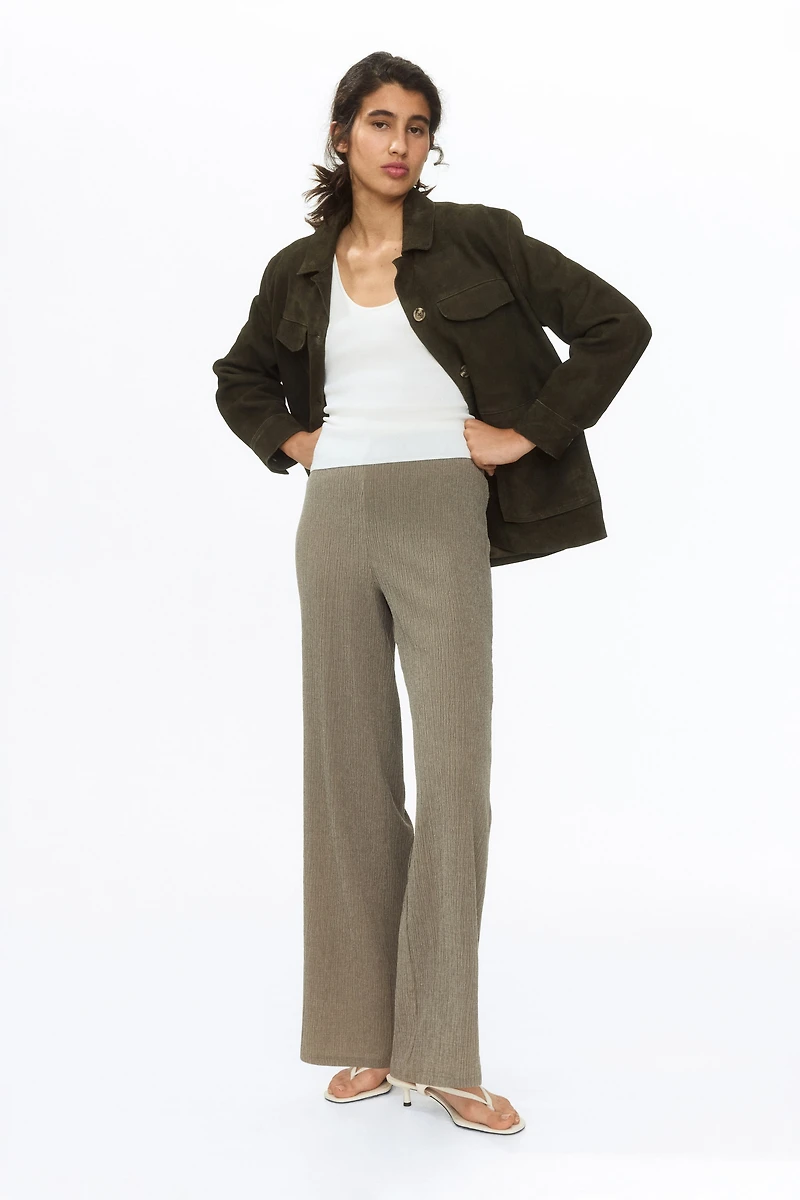 Straight Crinkled Pants