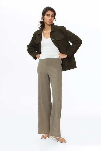 Straight Crinkled Pants