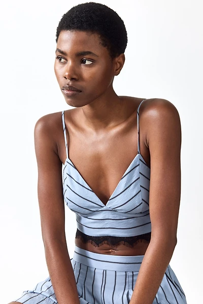 Lace-Trimmed Crop Top