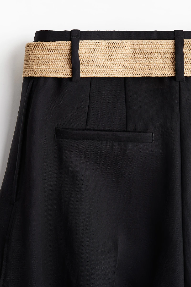 Wide-Leg Pants with Belt
