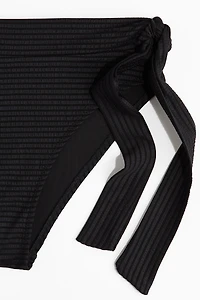 Tie-Detail High Waist Bikini Bottoms
