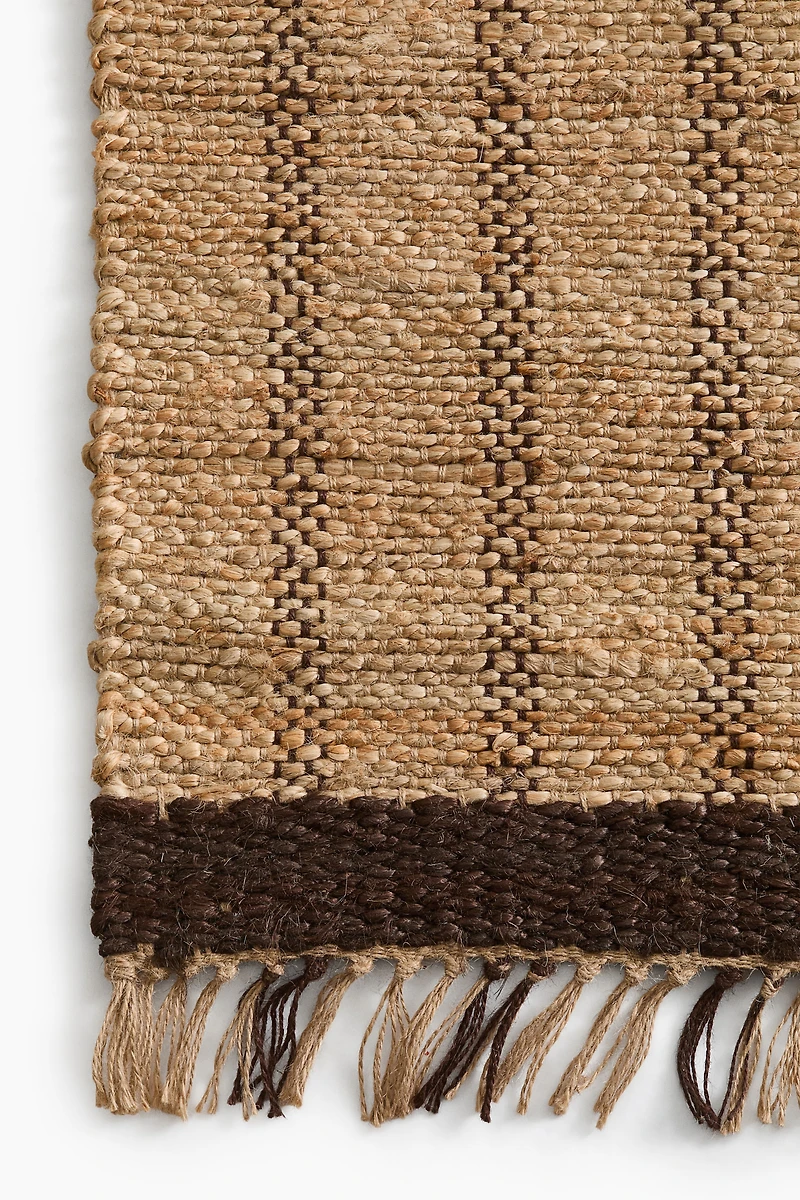 Large Jute Rug with Fringe