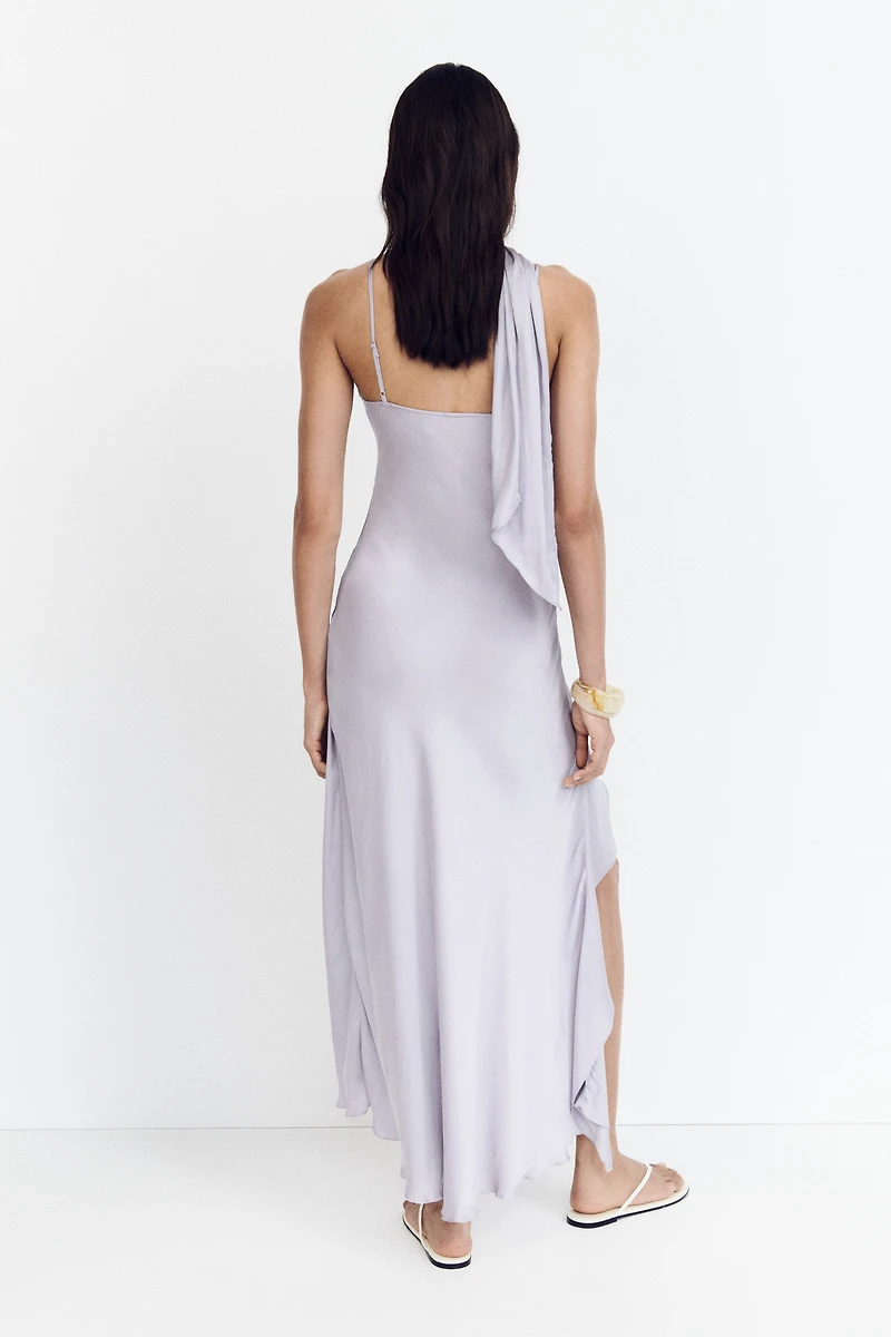 Robe à écharpe en satin