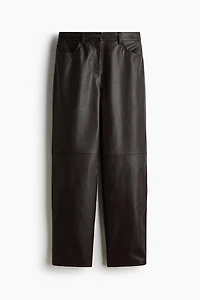 Barrel-Leg Coated Pants