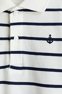Embroidered-Motif Piqué Polo Shirt