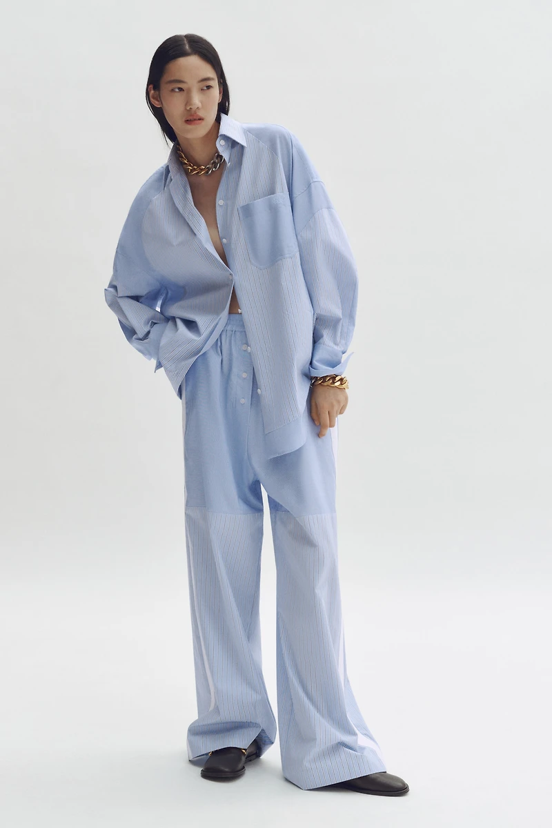 Paneled Poplin Pants