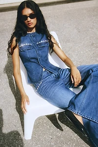 Gilet sans manches en denim