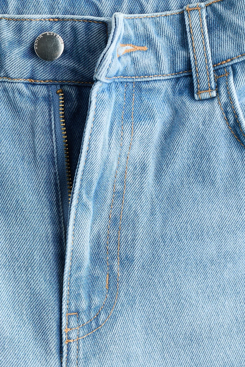Straight High Waist Scarf-Detail Jeans