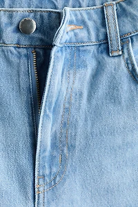 Straight High Waist Scarf-Detail Jeans