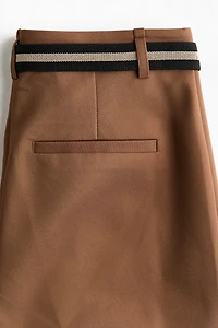 Belted Bootcut Pants