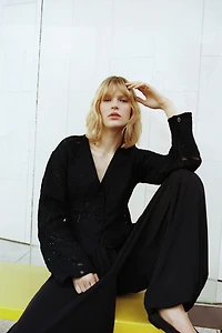 Crochet-Look Cardigan