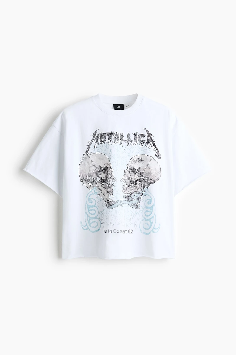 T-shirt imprimé ample en coton
