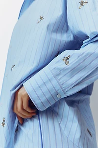 Embellished Cotton Pajama Shirt