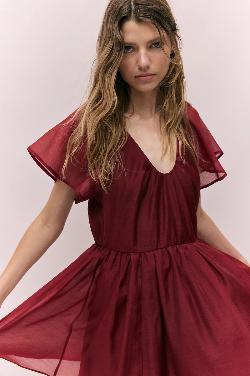 Butterfly-Sleeved Dress