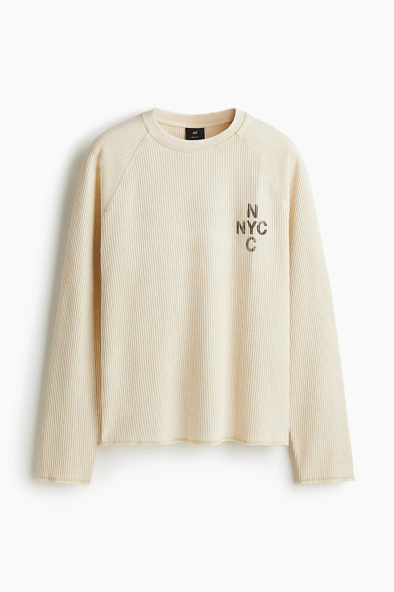 T-shirt gaufré classique à manches longues