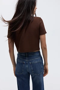 Textured jersey cardigan