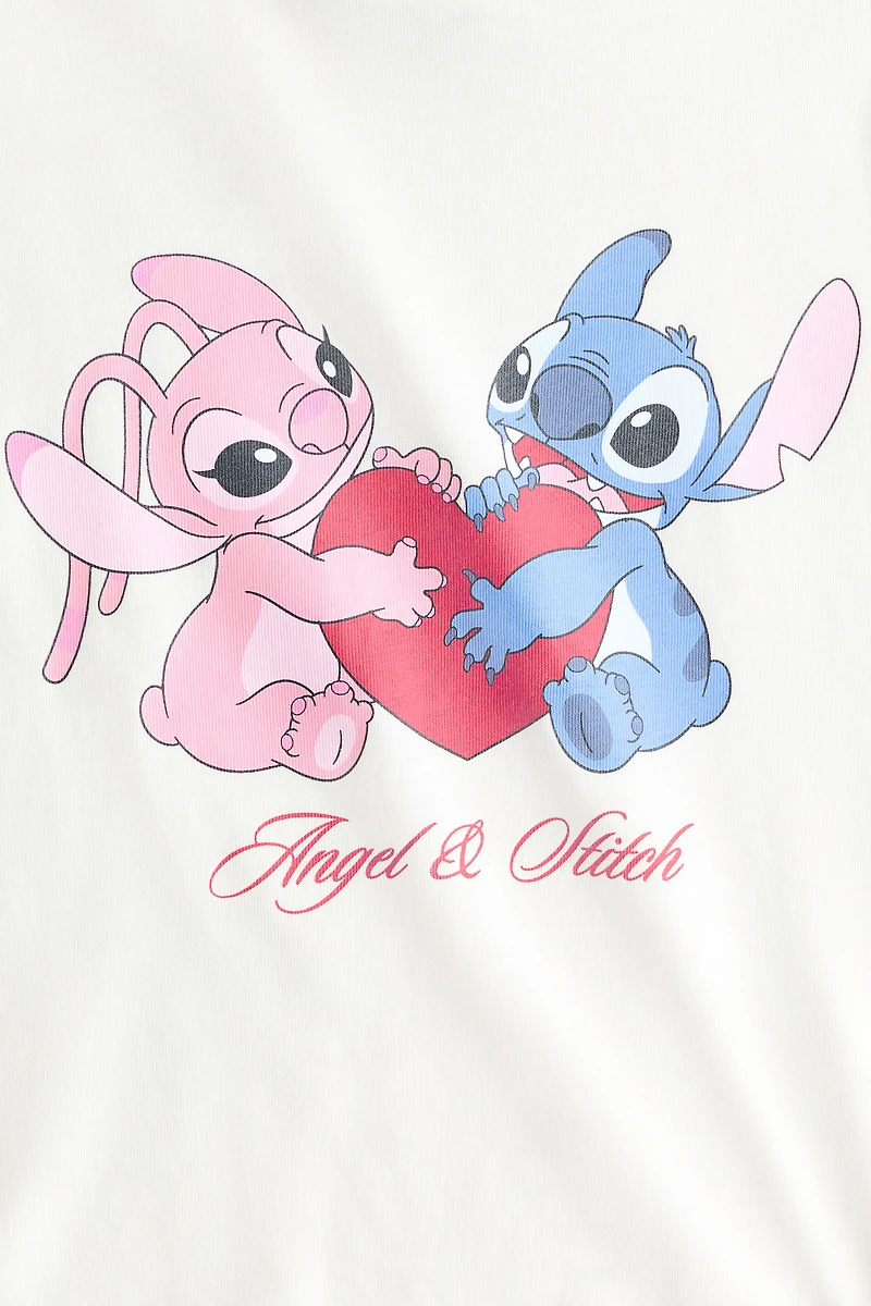 Cotton T-Shirt with Printed Motif