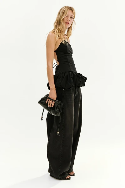 Bubble-Hem Strappy Top