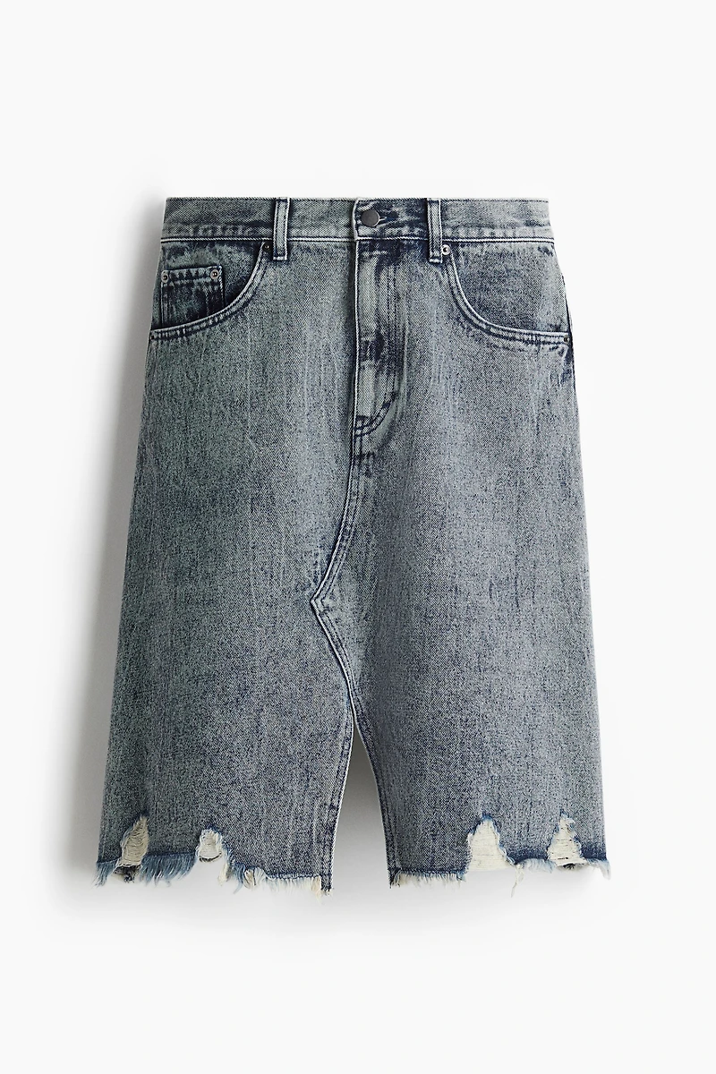 Jupe en denim avec détails usés