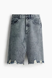 Jupe en denim avec détails usés