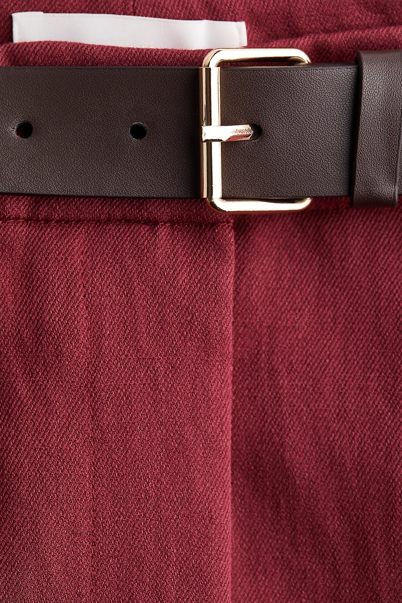 Wide-Leg Pants with Belt